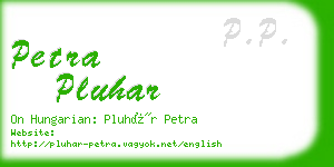 petra pluhar business card